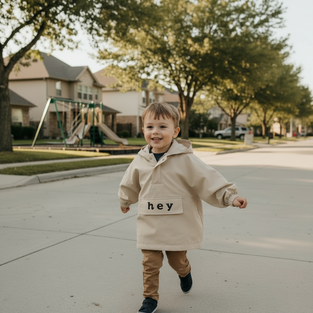 Mini Fashion – Resistente a la intemperie y ligero – Chaqueta cortavientos con capucha