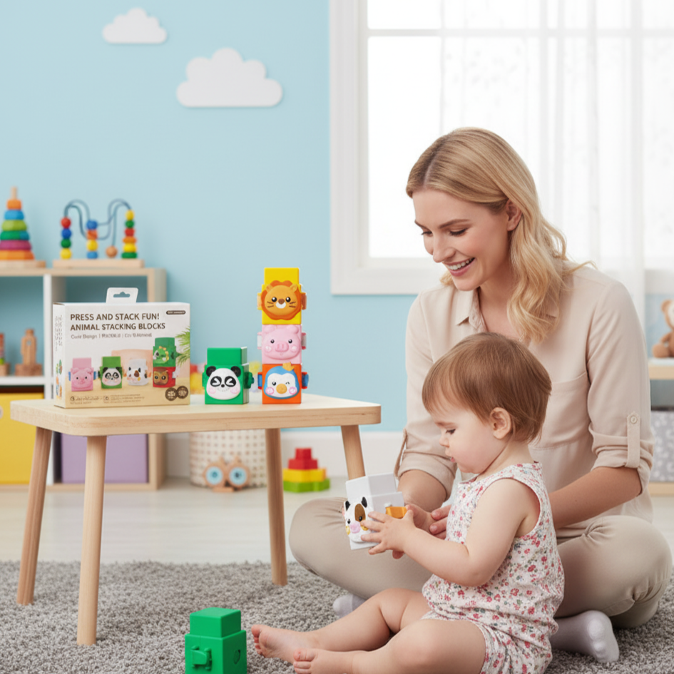 Juego de Apilamiento de Animales Montessori Educativo