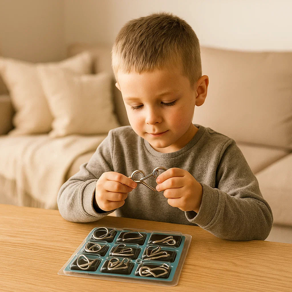 Conjunto de anillos de rompecabezas de metal ⎜ Ejercicio mental