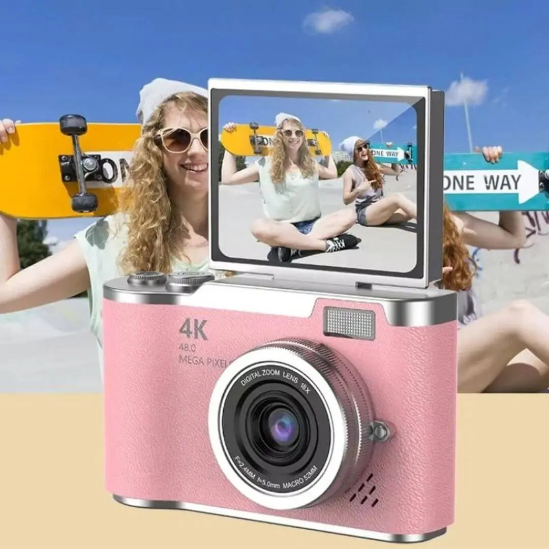 Cámara Infantil 4K HD 48MP con Pantalla Rotativa 180° – PixyCam™