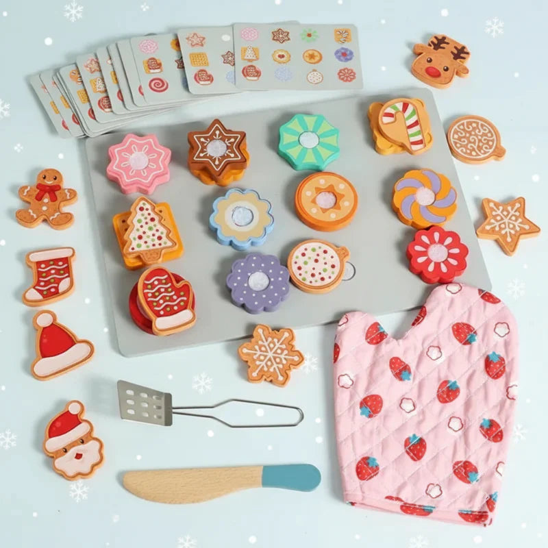 TinyKitchen – Creativo y divertido – Juego de clasificación de galletas de madera