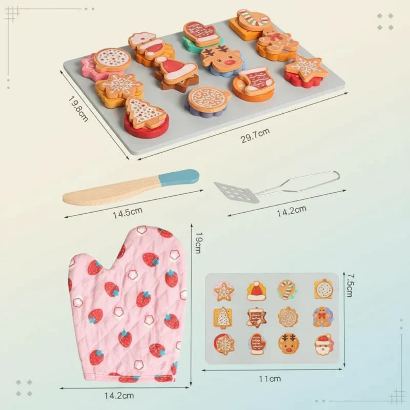 TinyKitchen – Creativo y divertido – Juego de clasificación de galletas de madera