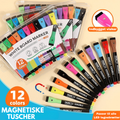 12x PRO Marcadores Magnéticos para Pizarras LED Brillantes