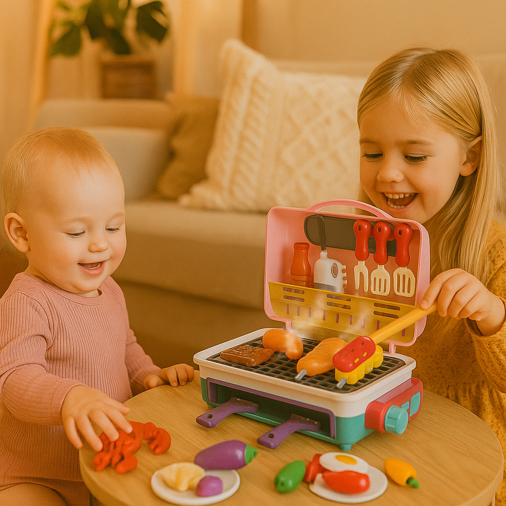 Mi primera parrilla BBQ – Cocina infantil con efecto de humo y comida que cambia de color