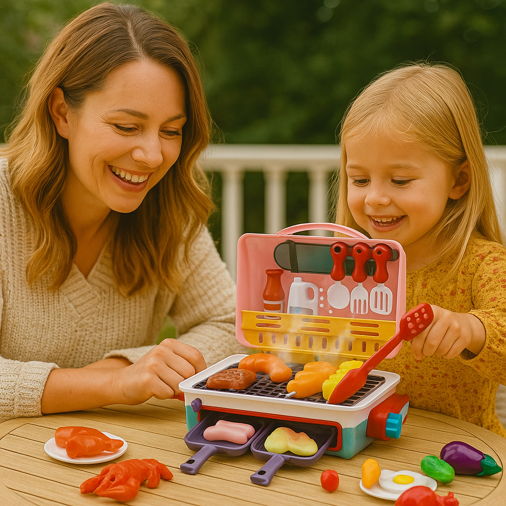 Mi primera parrilla BBQ – Cocina infantil con efecto de humo y comida que cambia de color