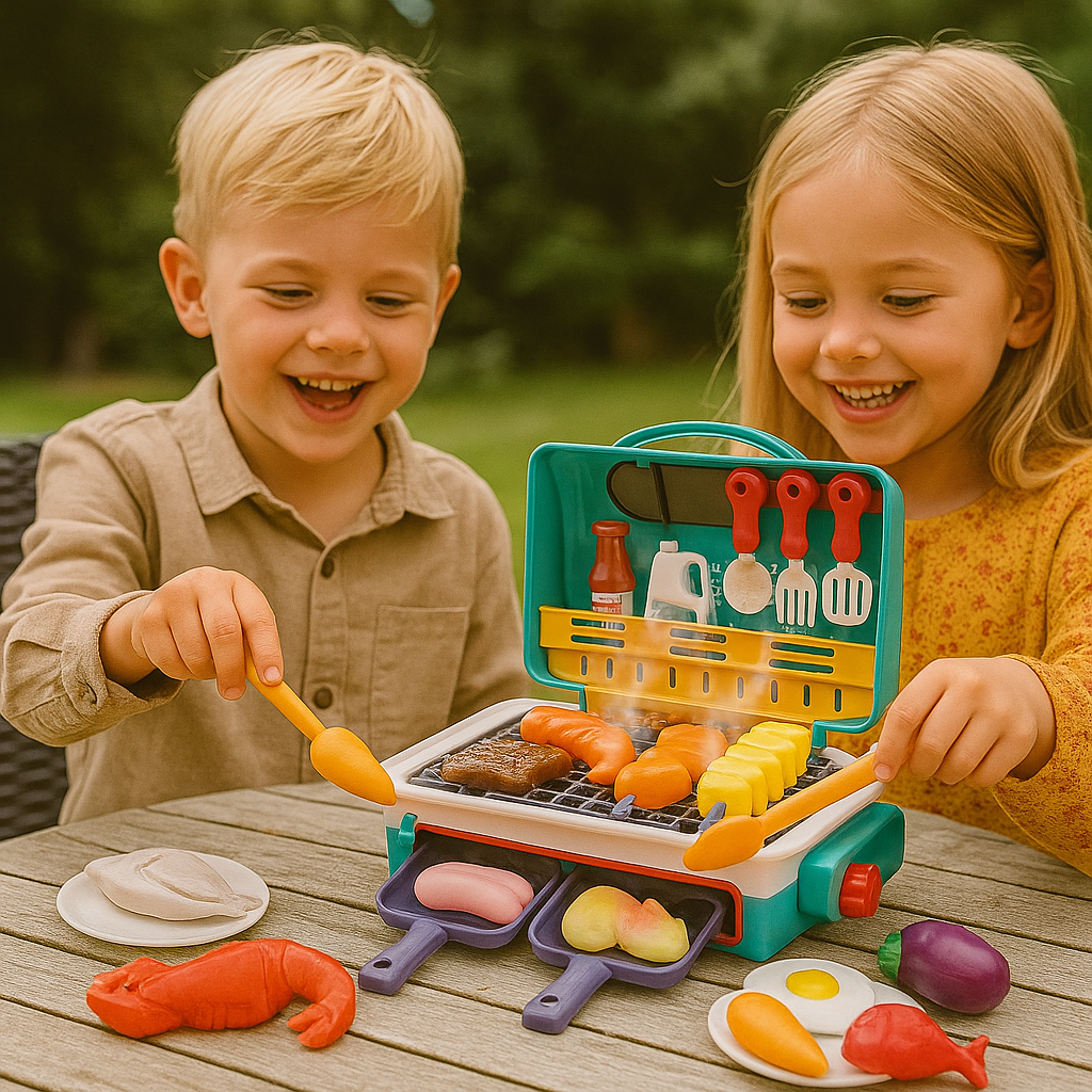 Mi primera parrilla BBQ – Cocina infantil con efecto de humo y comida que cambia de color