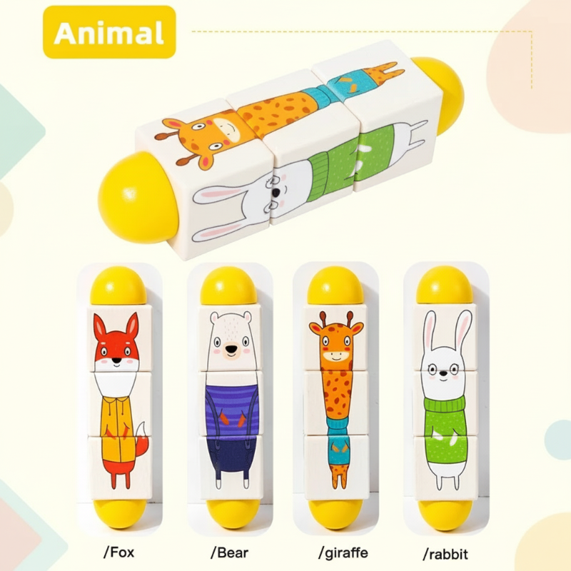 WoodiTurn – Educativo y divertido – Puzzle giratorio