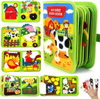 Libro de cuentos de granja para niños pequeños | Libro de actividades de suave fieltro para el aprendizaje de animales y la motricidad fina