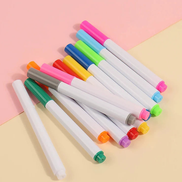 12x Marcadores Coloridos para Pizarra LED Brillante