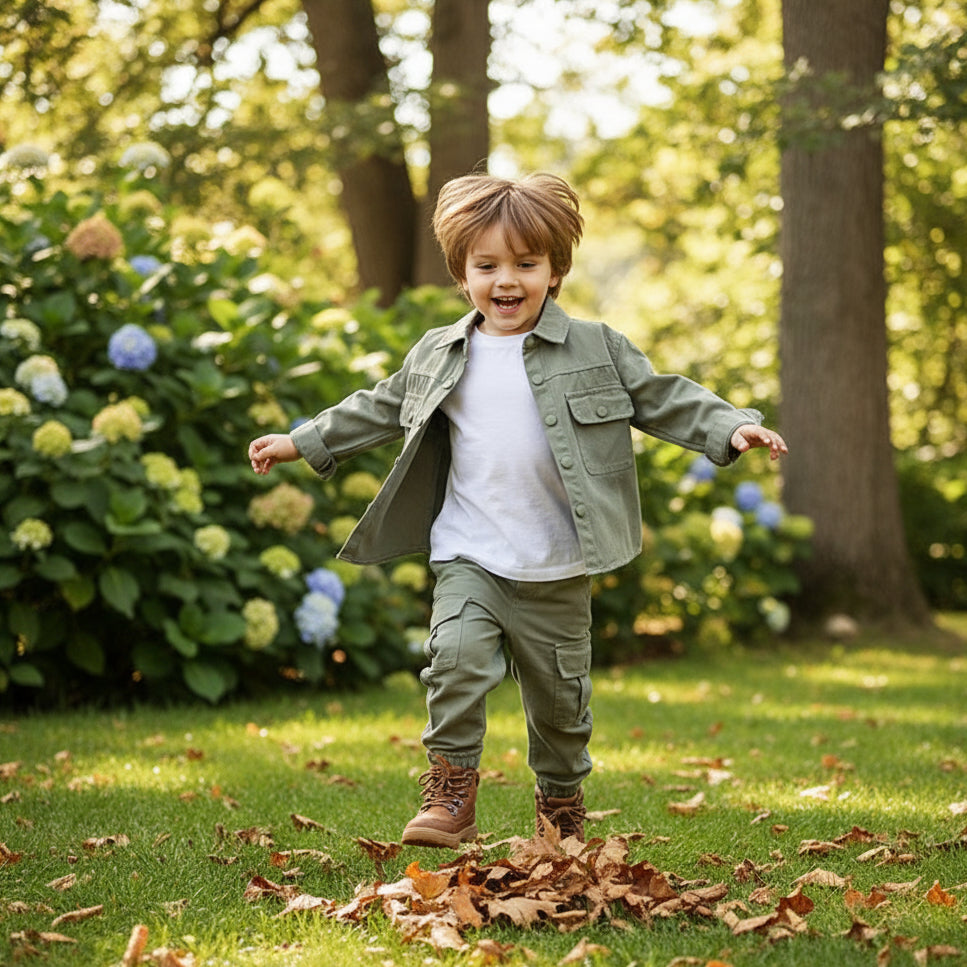 LittleExplorer – Cómodo y a la moda – Conjunto de pantalones y camisa para niños