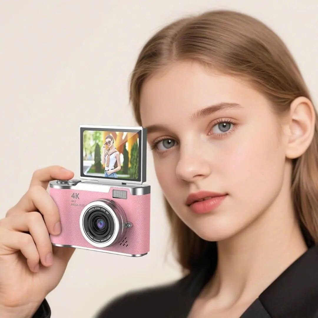 Cámara Infantil 4K HD 48MP con Pantalla Rotativa 180° – PixyCam™