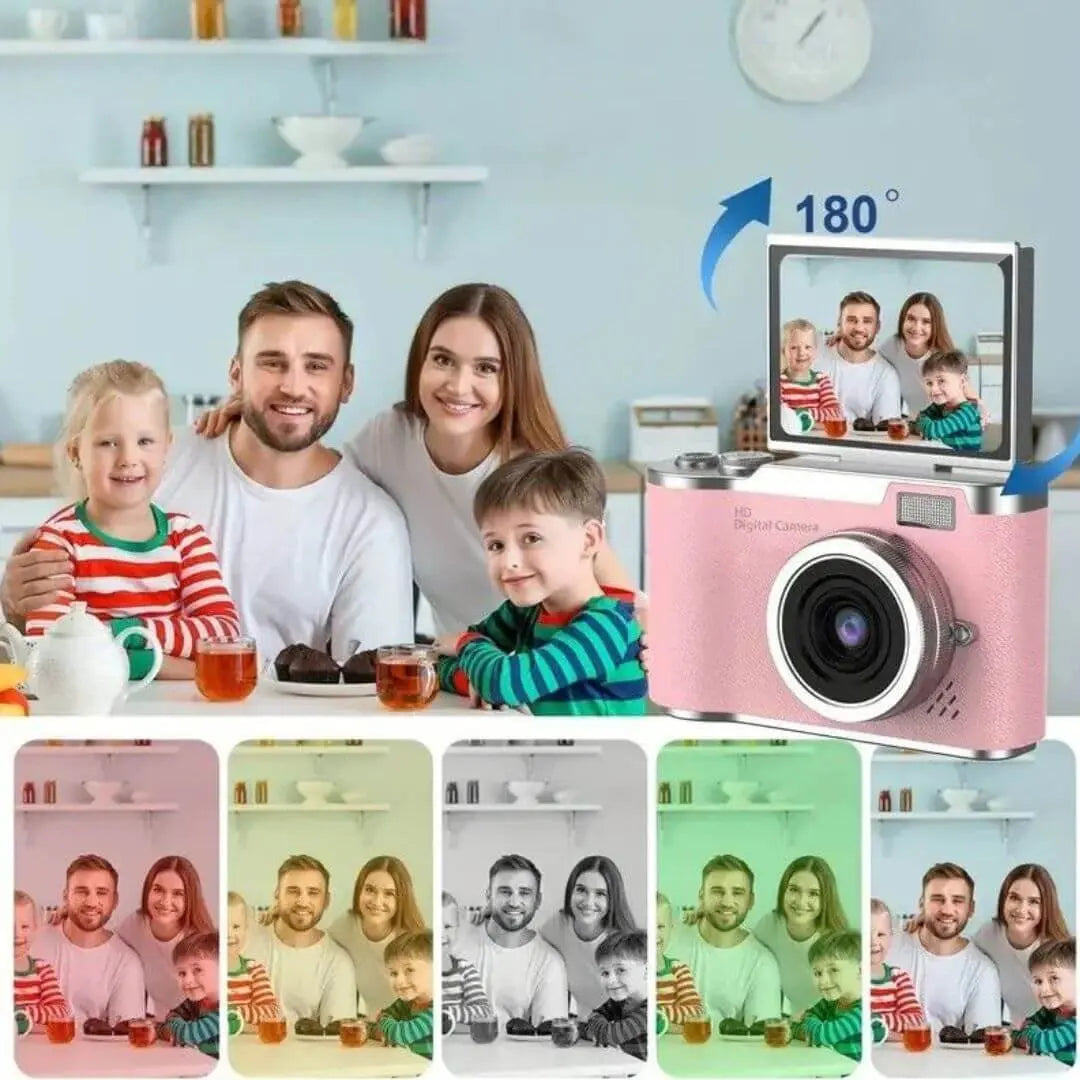 Cámara Infantil 4K HD 48MP con Pantalla Rotativa 180° – PixyCam™