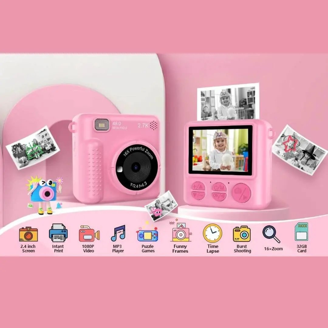 Cámara Infantil – Impresión Térmica – PixiPlay™ Rosa