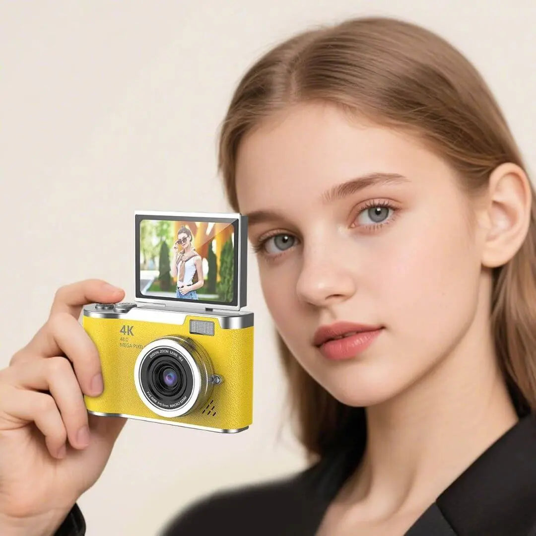 Cámara Infantil 4K HD 48MP con Pantalla Rotativa 180° – PixyCam™