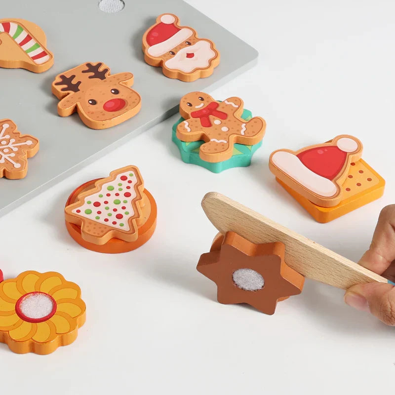 TinyKitchen – Creativo y divertido – Juego de clasificación de galletas de madera