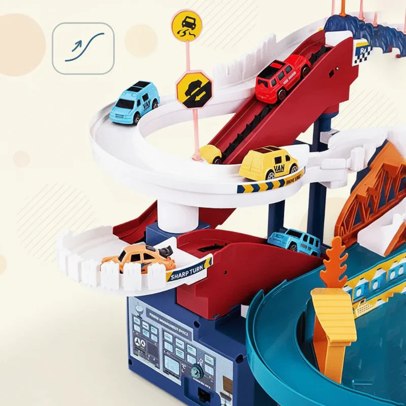 JurassicRun – Divertido e instructivo – Pista de carreras con automóviles en forma de dinosaurio