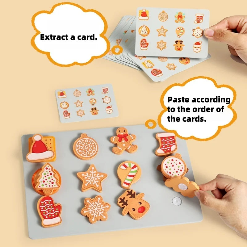 TinyKitchen – Creativo y divertido – Juego de clasificación de galletas de madera