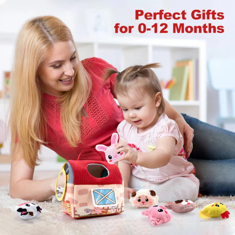 BabyBarn – Suave y de piel – Casa de la granja con animales de peluche