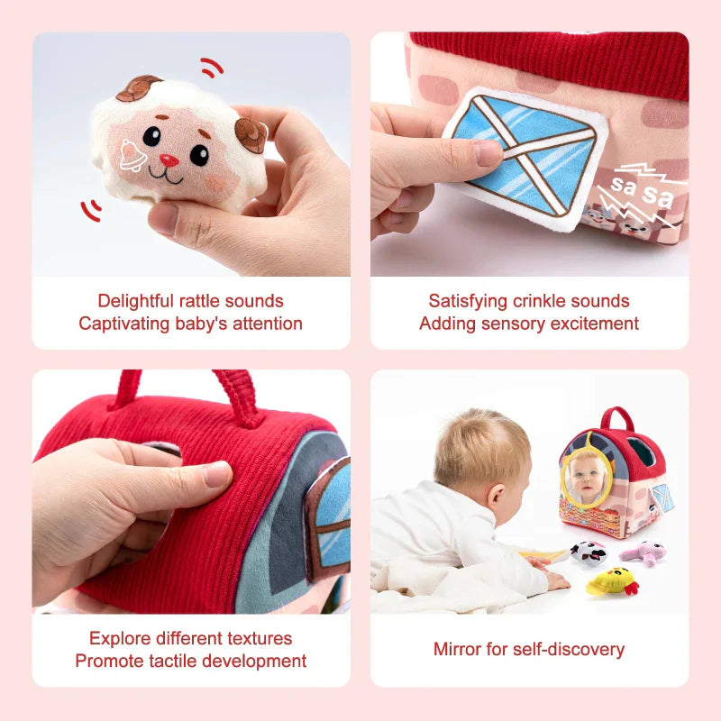 BabyBarn – Suave y de piel – Casa de la granja con animales de peluche