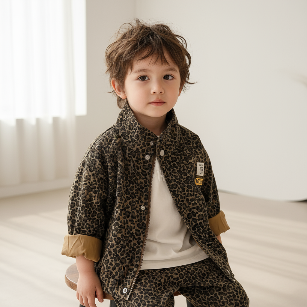 Mini Fashion – Robusto y confortable – Chaqueta con estampado de leopardo