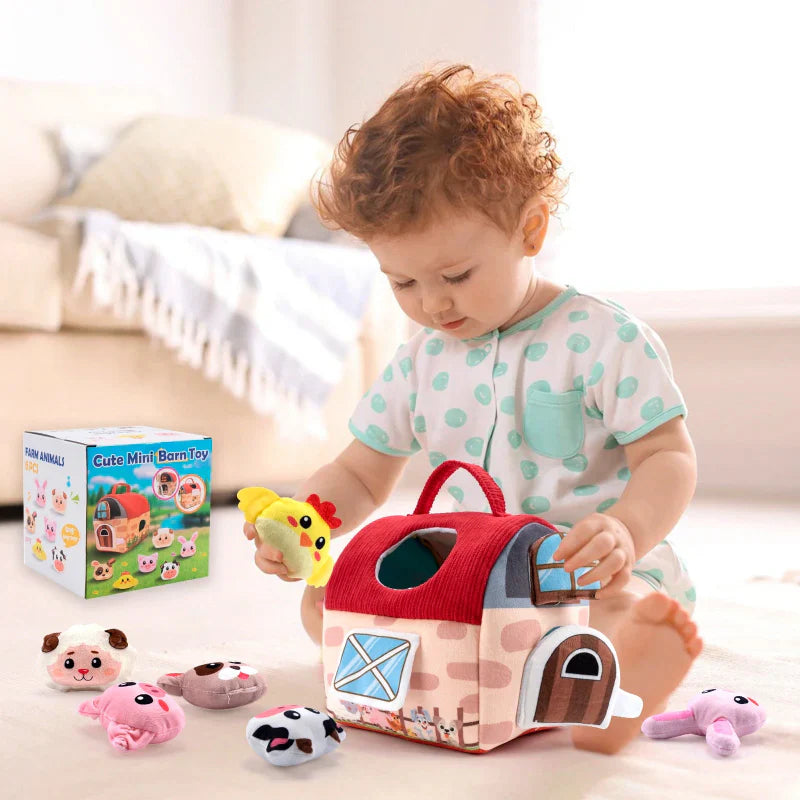 BabyBarn – Suave y de piel – Casa de la granja con animales de peluche