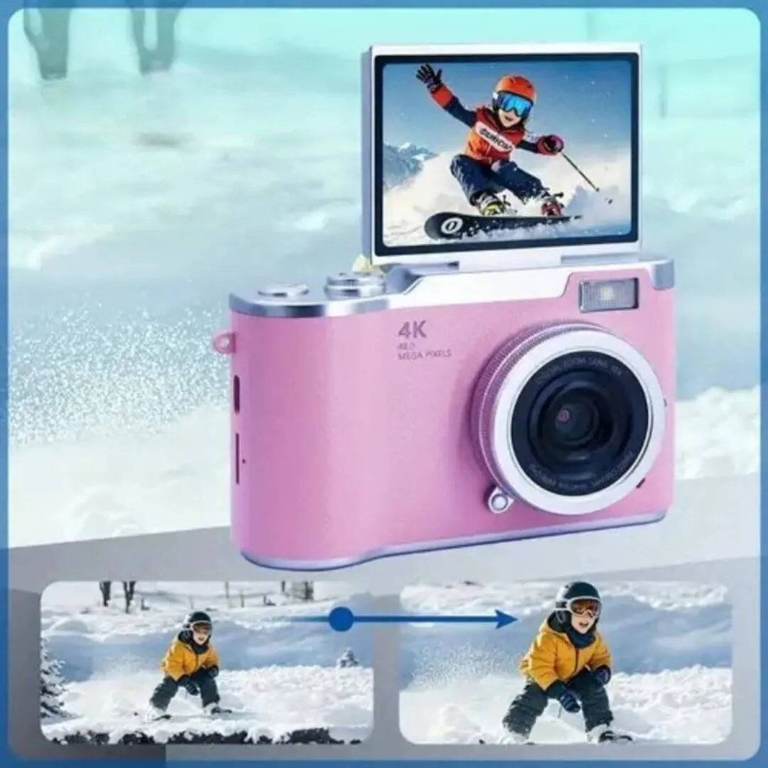 Cámara Infantil 4K HD 48MP con Pantalla Rotativa 180° – PixyCam™