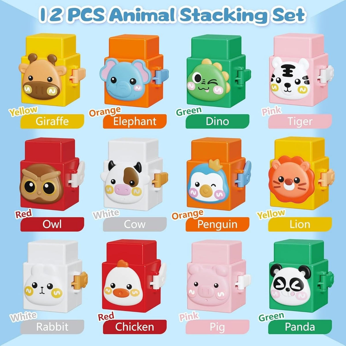 Juego de Apilamiento de Animales Montessori Educativo